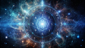 numerology, space, abstraction on a dark background