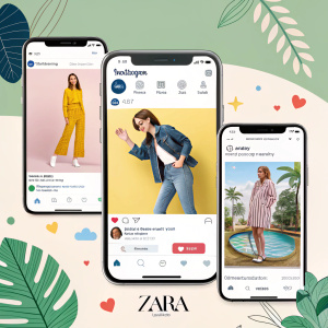 Zara's social media presence. Instagram and Facebook lead with vibrant community engagement. Other platforms like WeChat also contributing to brand awareness.