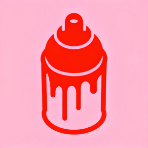 used fat cap (for spray paint), close-up, different angles, flat vector illustration, modern animation graphics style