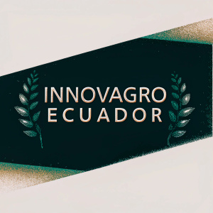 Digital illustration of InnovAgro Ecuador logo. Black background