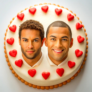 write on the cake: HAPPY BIRTHDAY NEYMAR AND RONALDO