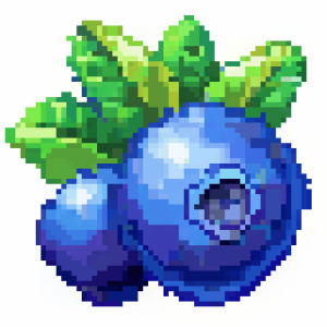 blueberry,  white pixel background