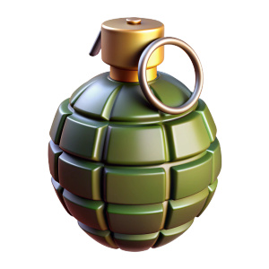 Grenade weapon icon on white background