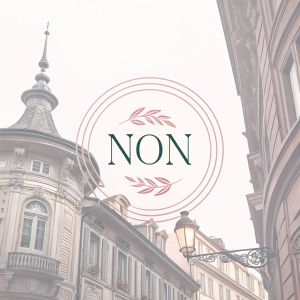 Sophisticated logo design for 'non'. A simple circular emblem with soft pastel hues