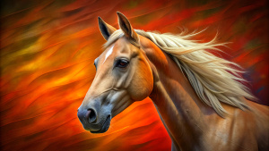 Very detailed horse portrait pop art