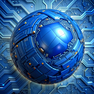 global blue circuit board  background