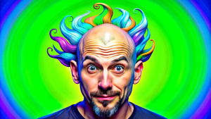 funny hairstyle for a bald man