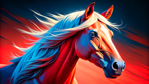 Very detailed horse portrait pop art