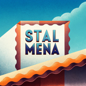 STAL MENA logo design. Simple, bold text in modern sans-serif font. Monochrome theme, dark text on white background.