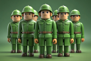 a team of toy soldier, concept art, aesthetic and dynamic
