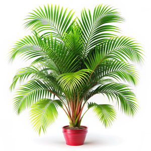 A realistic Palm plant isolated on white, highly detailed, 8K quality