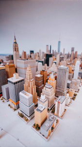 A realistic city landscape. Best quality. Ultra realistic. 64K photo. Super resolution, High relief. Volumetric lights, cinematic lights.