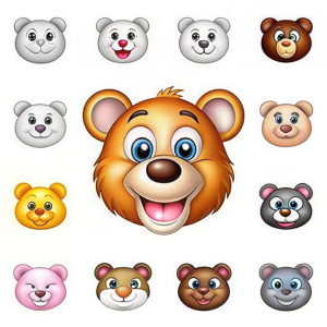 The bear's muzzle smiles to exclude everything else