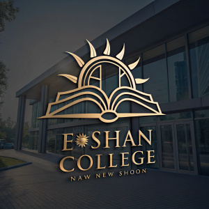 Eshan College rebrands with sleek, modern logo. The new design, featuring a book icon, replaces the former sun emblem. Dark tones and metallic accents evoke a sophisticated, contemporary feel.