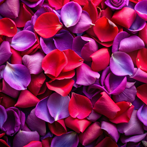 PETALOS DE ROSAS MORADAS Y ROJAS