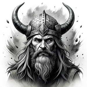 viking perfect realistic art, high-definition, high-definition grey and black, white background 