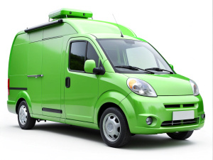  
Electric green mobile home car 