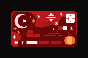 random shaped turkish motif credit card design - Recraft