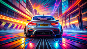One supercar BMW Racing,  Rearview