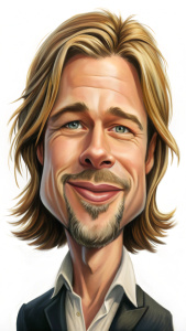  Brad Pitt  estilo caricatura 