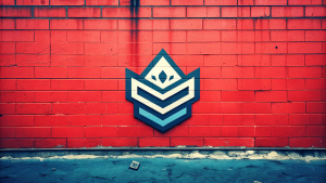 Minimalist Wall, perfect lines, Dark Logo, graffiti in the style of street art aesthetic, cute cartoonish designs