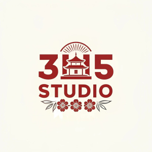 Logo design for *315 Studio. Vietnamese branding. Bold red lettering with minimalist Vietnamese text below.
