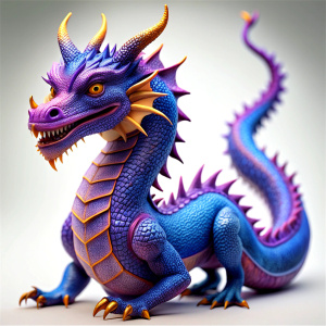 purple dragon with tail and legs complete