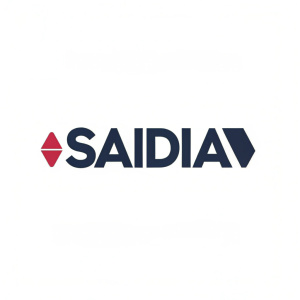 Modern logo design for Saidia. Simple geometric shape with bold font.