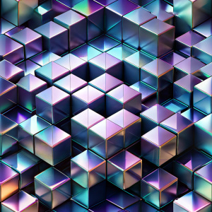seamless pattern geometric futuristic cube 3D design.tile look Dark background and then the shapes matte to bright, depending on the viewing angle