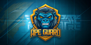 first image then name in side horizontel position name logo Ape Guard 