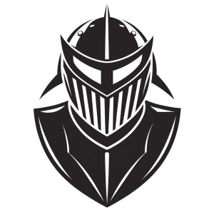 A bold medieval knight helmet logo for a design agency called Knight Aesthetics