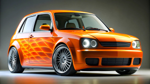 One supercar, new concept, Racing, Rearview, VW Golf hot rod style, racing