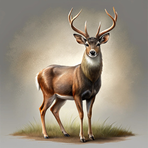 Realistic photograph of a complete deer, full body