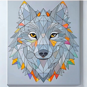 wolf,patch work style