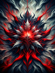 black and red abstract art.