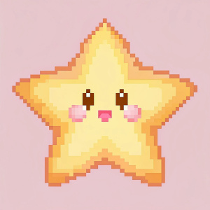 star, pixel art style, kawaii style