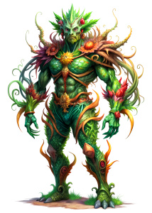 An interesting twist on the giant plant monster concept, with a humanoid figure made entirely of colorful, exotic flowers and vines, its movements fluid and mesmerizing.

experts