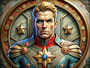 Хомлендер (Homelander) из сериала "Пацаны" выглядит как классический супергерой. Он носит синий костюм с элементами красного и золотого, украшенный эмблемами, напоминающими военные награды, что подчеркивает его патриотический образ. Хомлендер также носит красный плащ с белыми звёздами, добавляющий величественности его внешности. Хомлендер — высокий, мускулистый мужчина с короткими светлыми волосами и ярко-голубыми глазами. Его лицо 