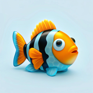 clear vinyl tropical fish plush toy, made of tough canvas materials