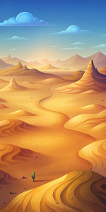 A vast desert, Top-down view, aerial shot