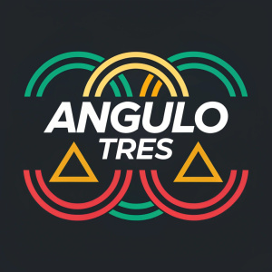 Modern logo design for Angulo Tres featuring sleek, bold typography and vibrant geometric shapes.