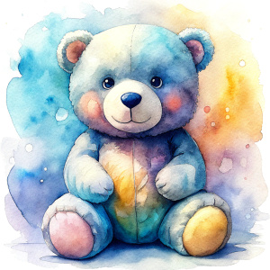 watercolor teddy bear