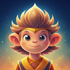 Dragon Ball animation, Sun Wukong character, cute, delicate, full body, close shot