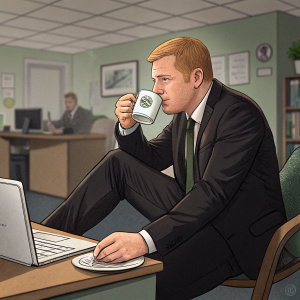 Neil Lennon, Scottish football manager, mid-drink, holding coffee mug. Dark suit, casual office setting