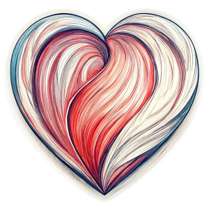 Style stickers. Create a heart shape with clean lines and smooth curves.. White background, No Background, vector, 8K.