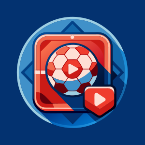 soccer videos symbol, vector style, solid colour background, vector style