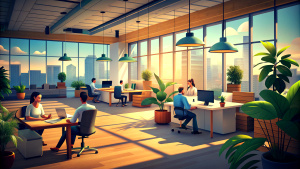 office open space with people working