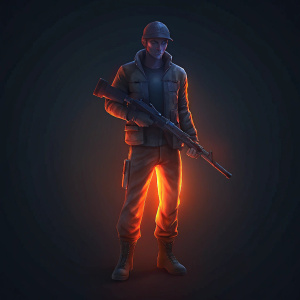 dayz logo, man with a gun, tranperent background
