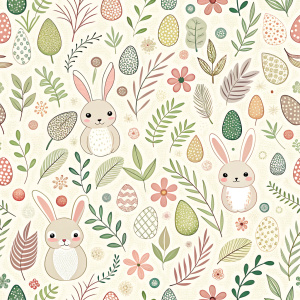 easter minimalist doodles seamless pattern tile, white ground