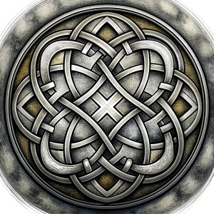 Celtic Paganism and Druidry symbols tattoo design - perfect realistic art - high-definition - grey and black - white background 